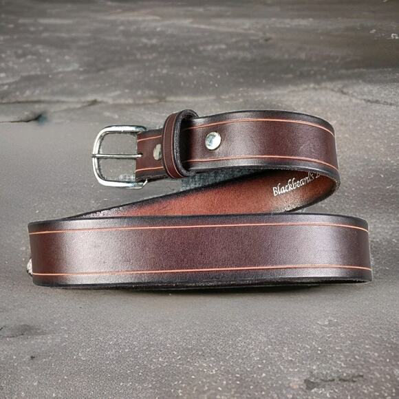 Blackbeards Landing Other - Handmade Latigo Leather Belt Men 33 Brown Heavy Duty Artisan Heritage Utility